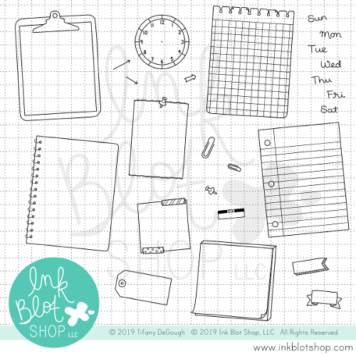 Monthly Perpetual Calendar Clear Stamp Set, Bullet Journal Planner Stamps -  Printed Heron