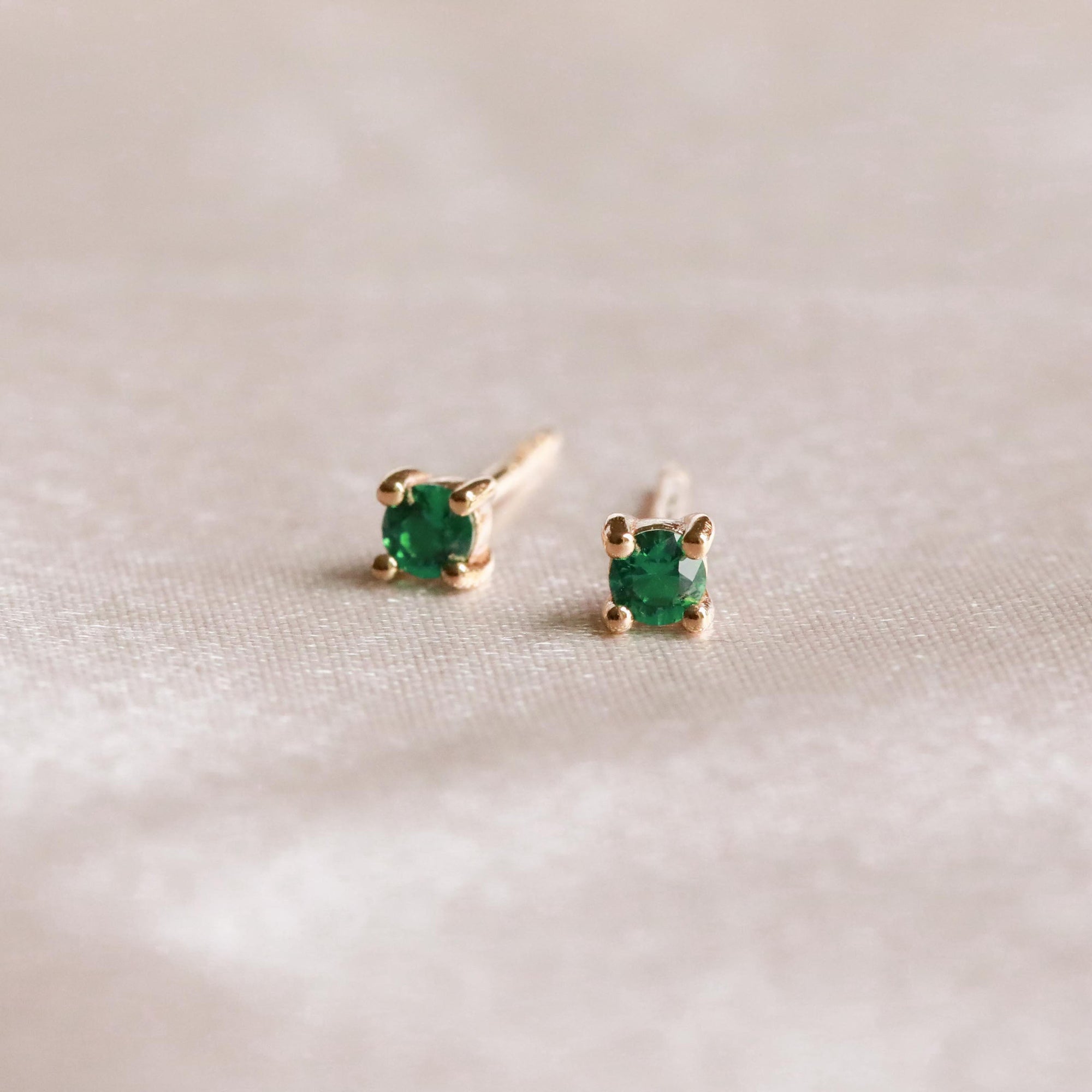 May Birthstone Gold Studs | Astrid & Miyu Earrings