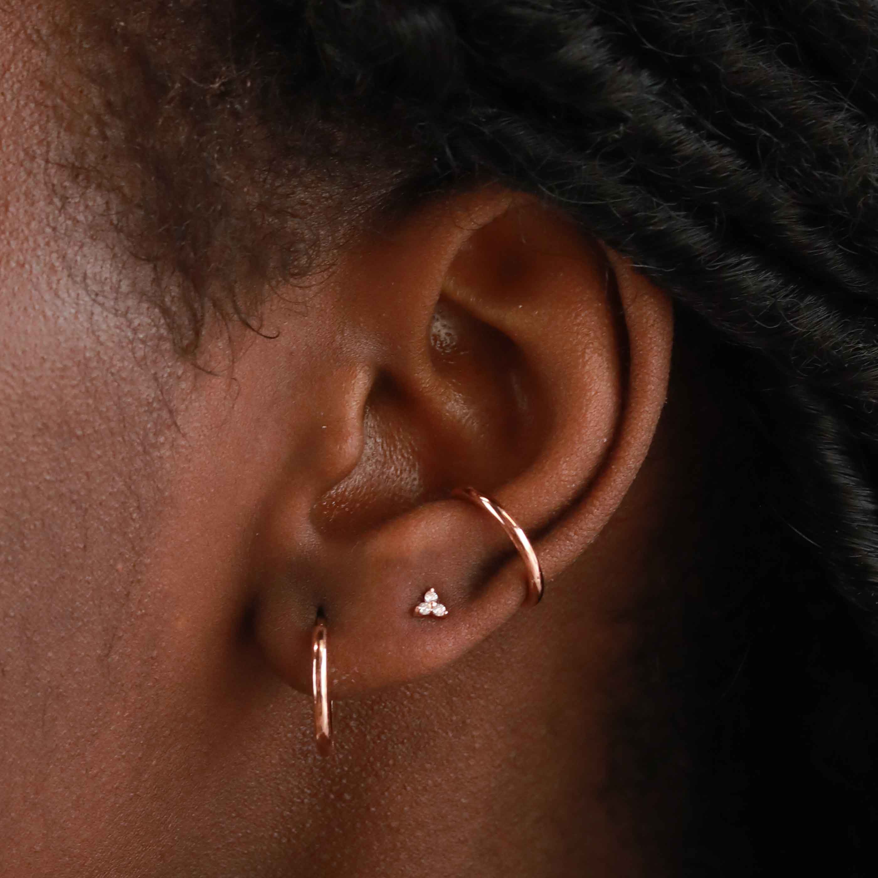 rose gold crystal stud earrings