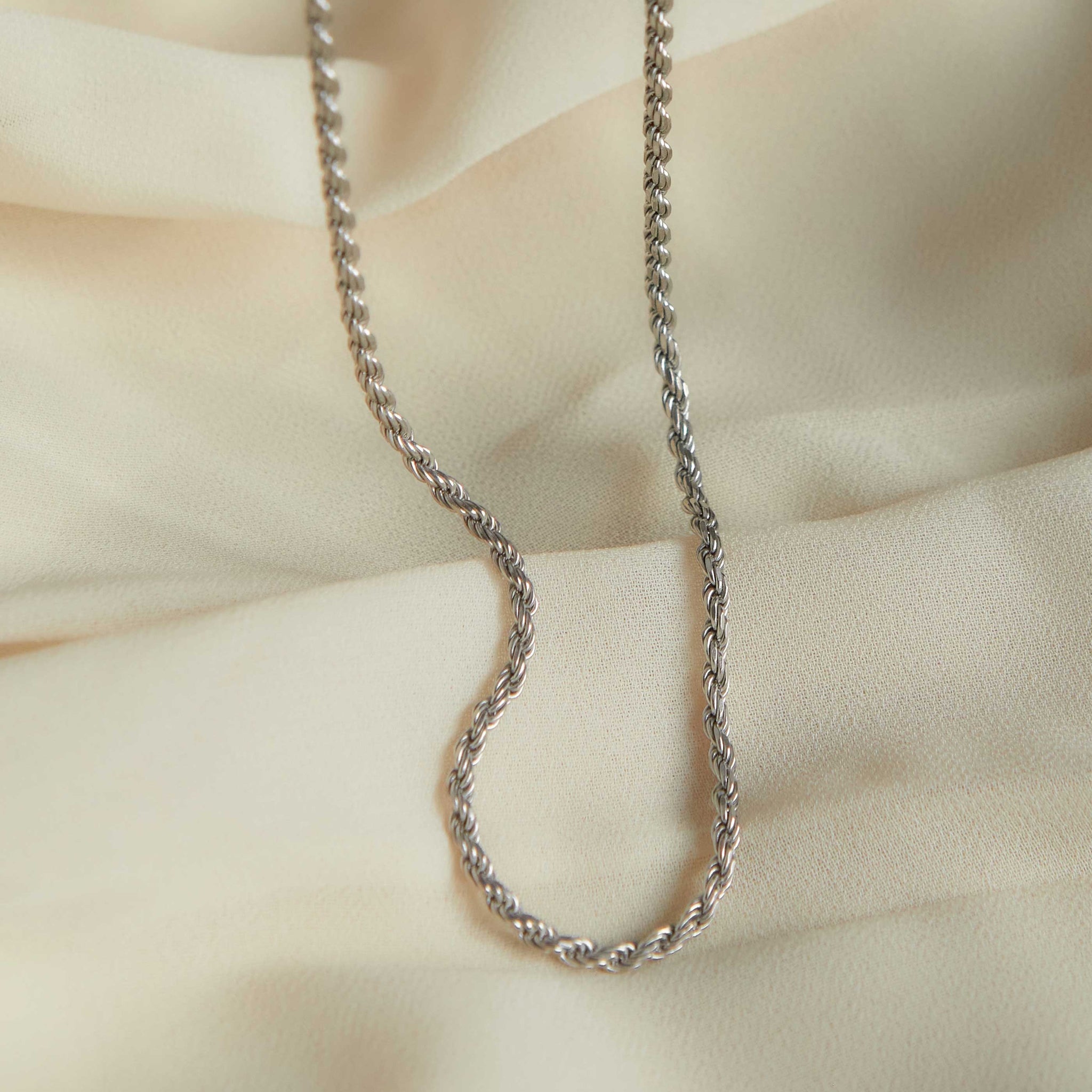 Silver Rope Chain Necklace | Astrid & Miyu Necklaces