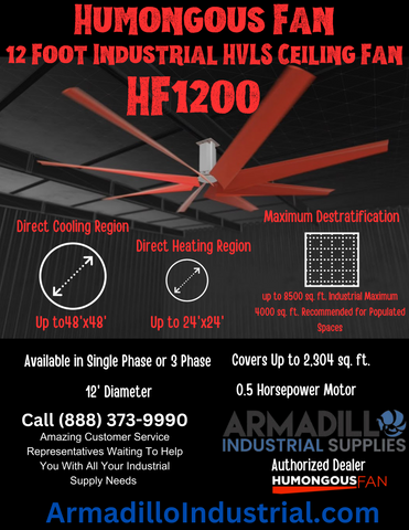 Humongous HF1200 HVLS Ceiling Fan - Armadillo