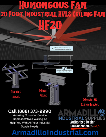 Humongous HF20 HVLS Ceiling Fan - Armadillo