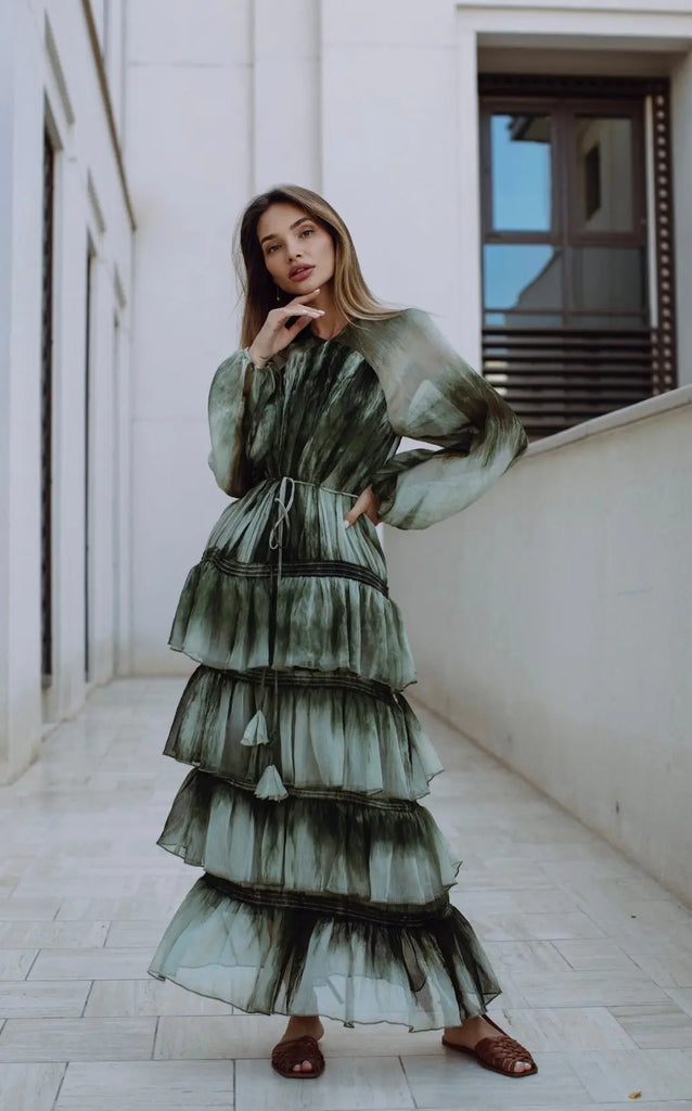 Ombré Green Maxi Dress - Anne Louise Boutique