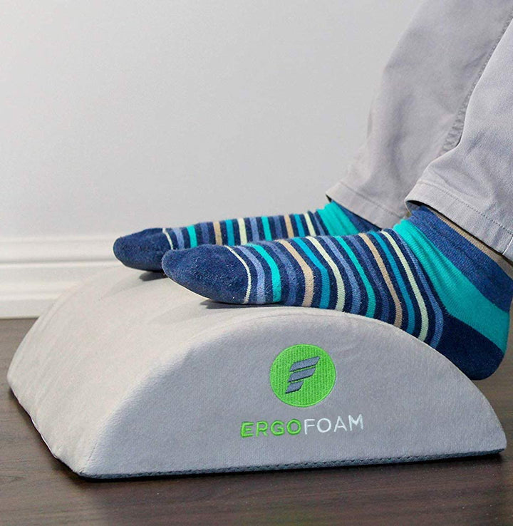 Foot Rest for Under Desk at Work – Adjustable Foam Footrest for Office &  Home