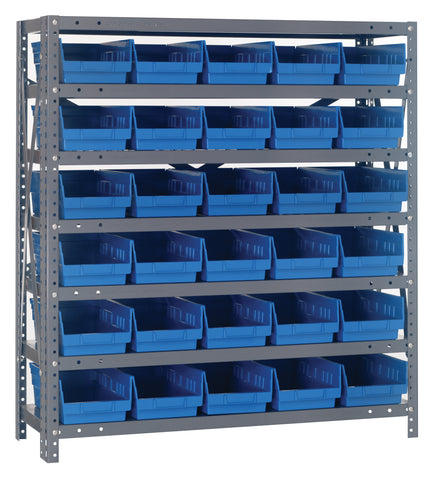 Plastic Shelf Bins on Shelves