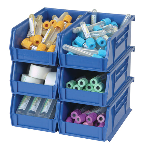 Open Front Stacking Bins in Use