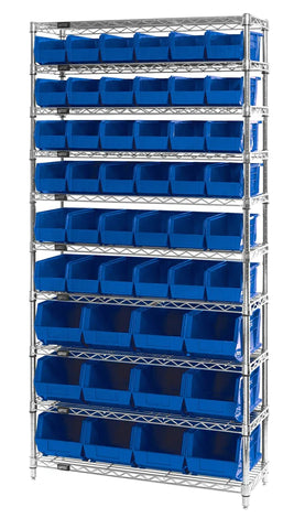 Wire Shelving with Bins