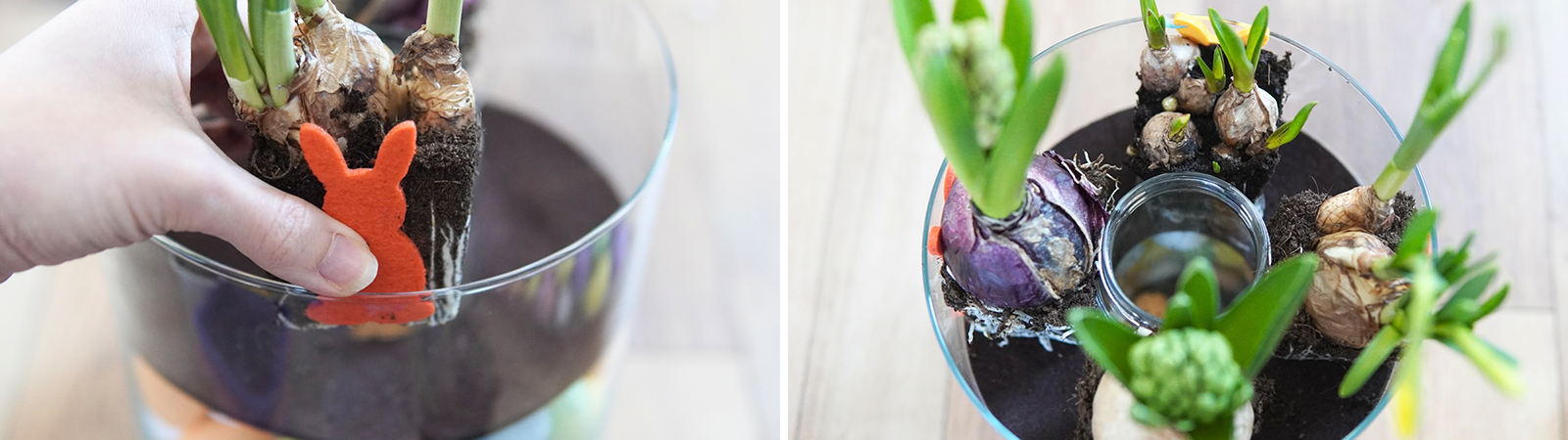 decoraciones inusuales de Pascua en un vaso