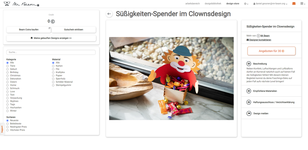 DesignStore Laser File Clown