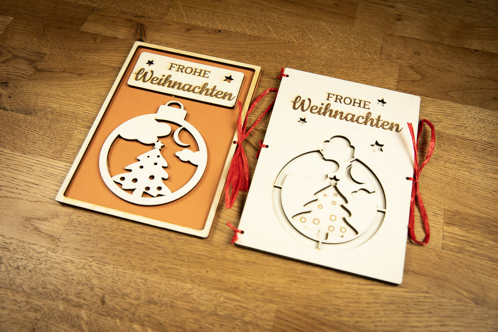 Wooden Christmas card