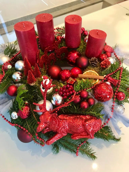 Roter DIY Adventskranz