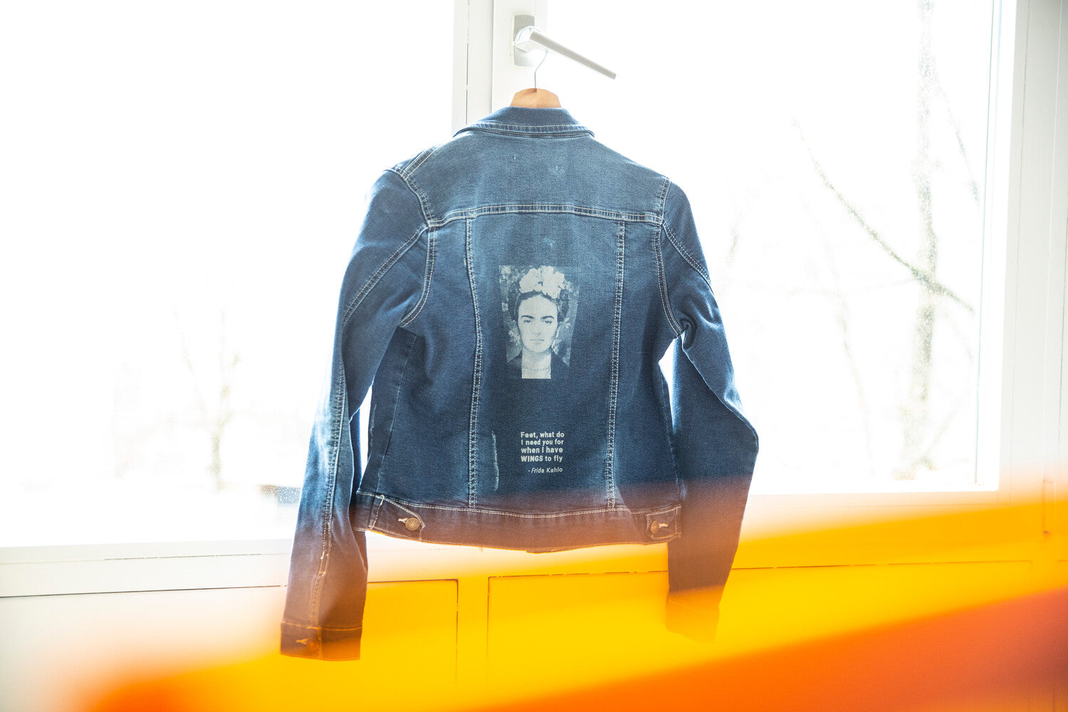 Engraved denim jacket