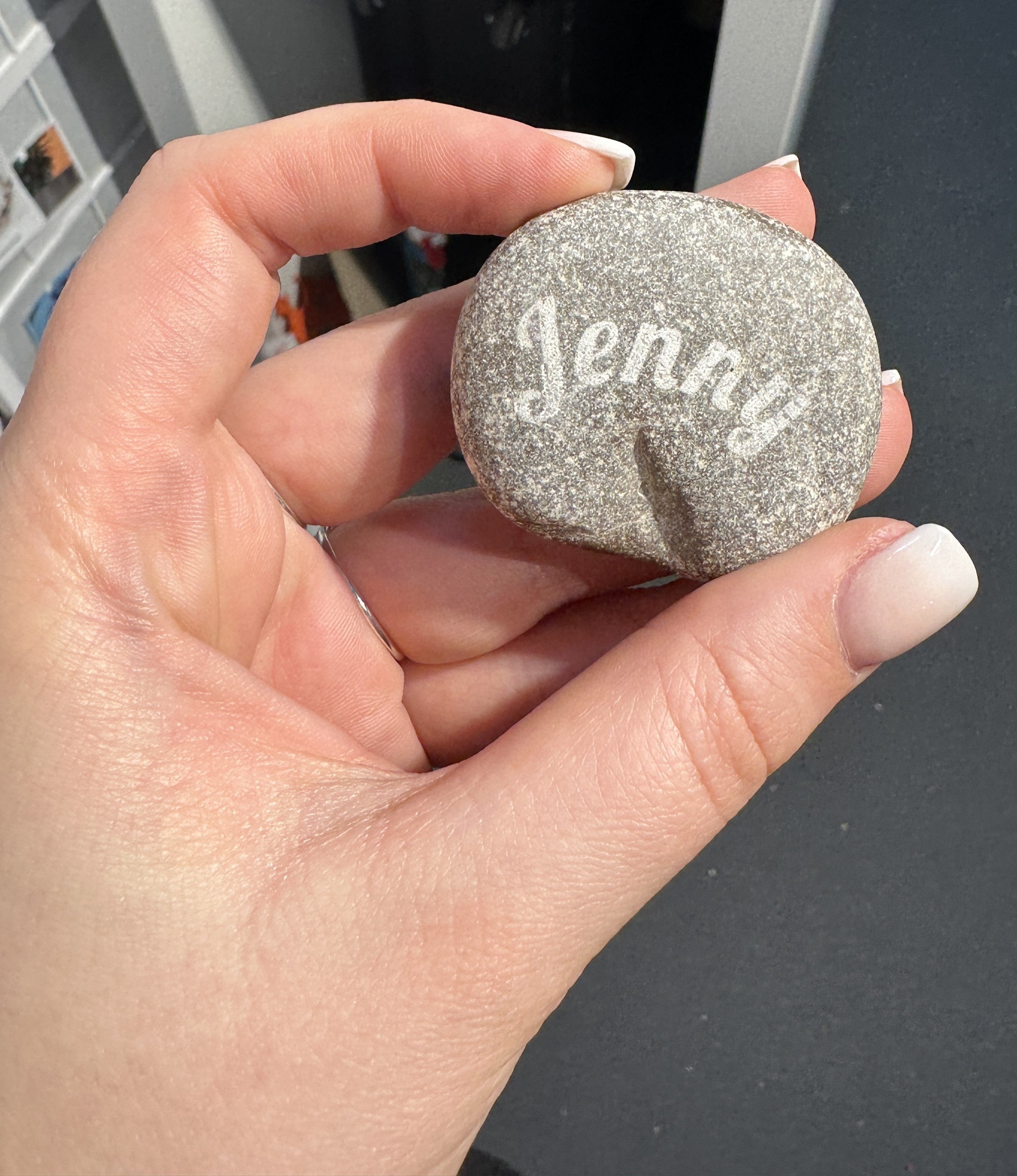 Engraved pebble