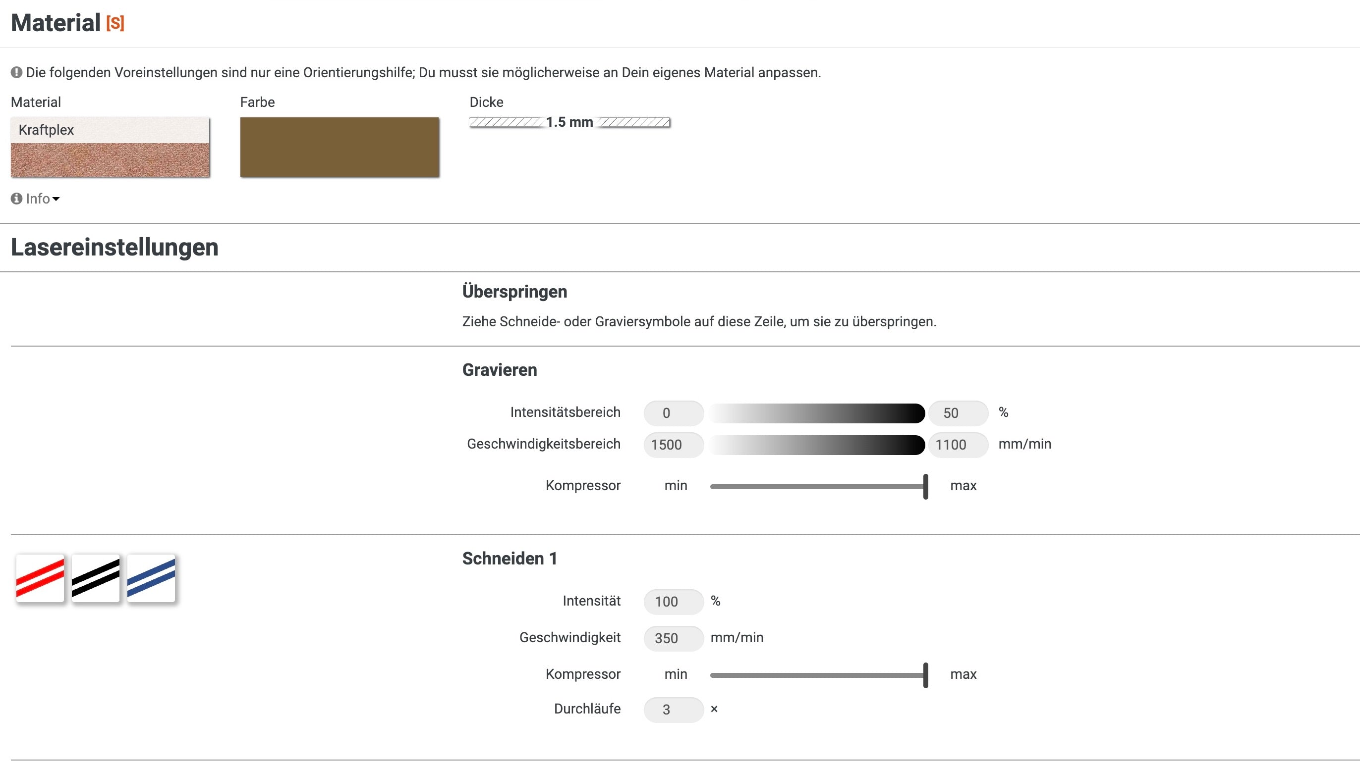 Sello de cookie de configuración láser