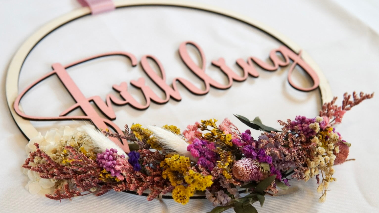 Dry flower wreath spring