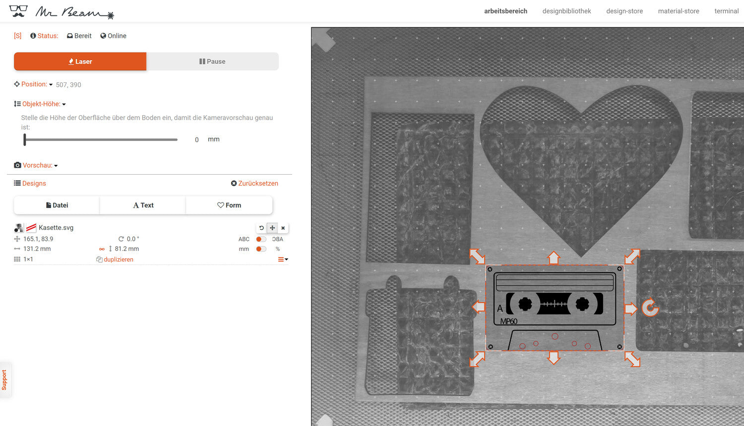 Vector graphics when lasering