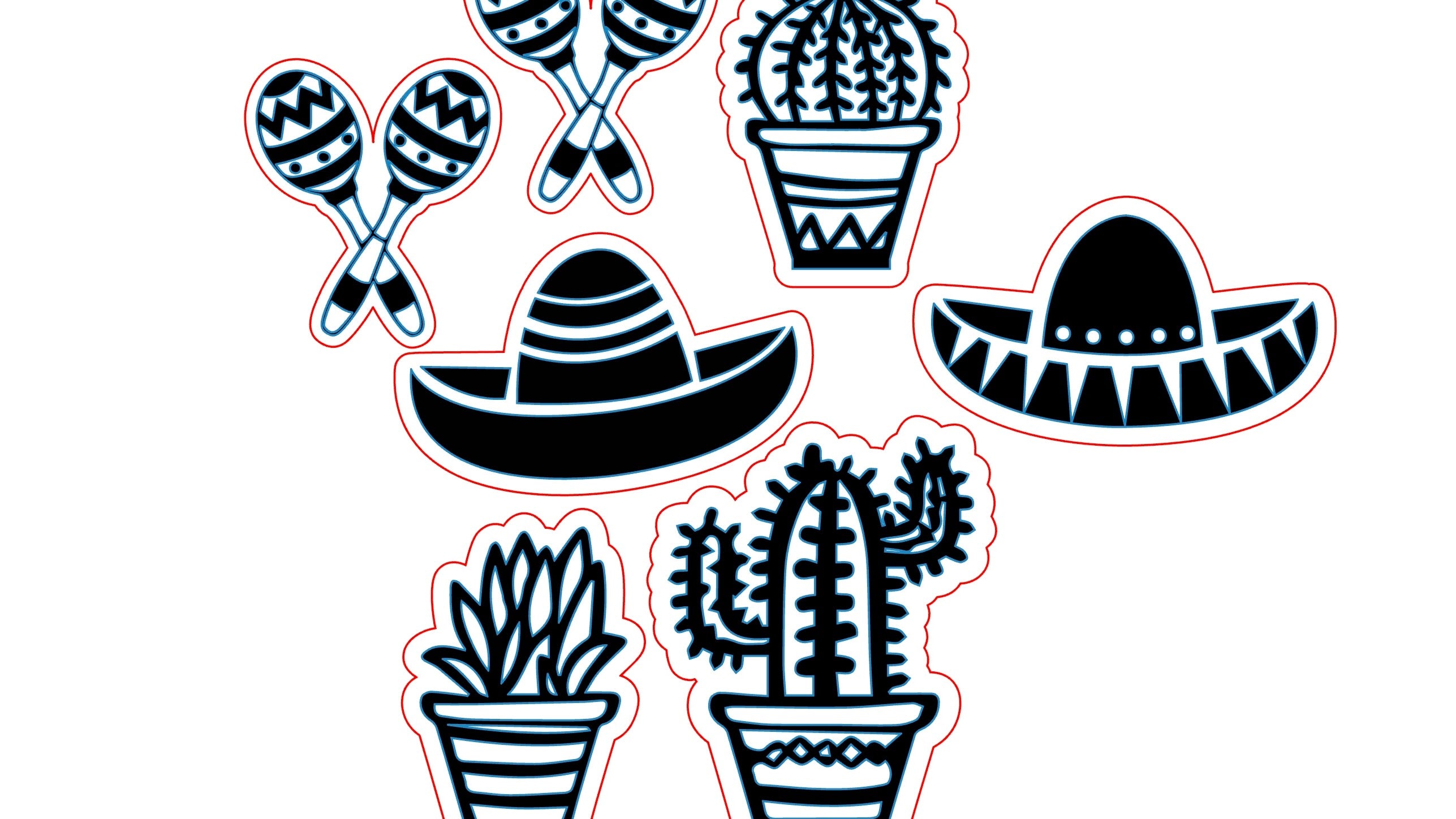 Template Mexico party decoration