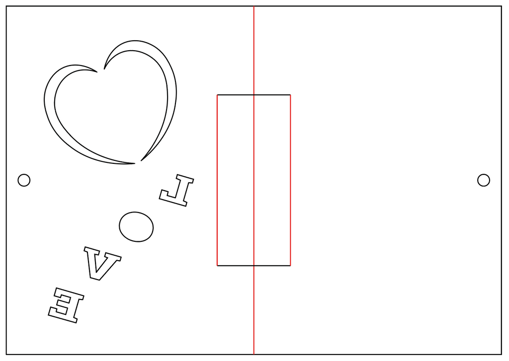 Template for crafting the Valentine card