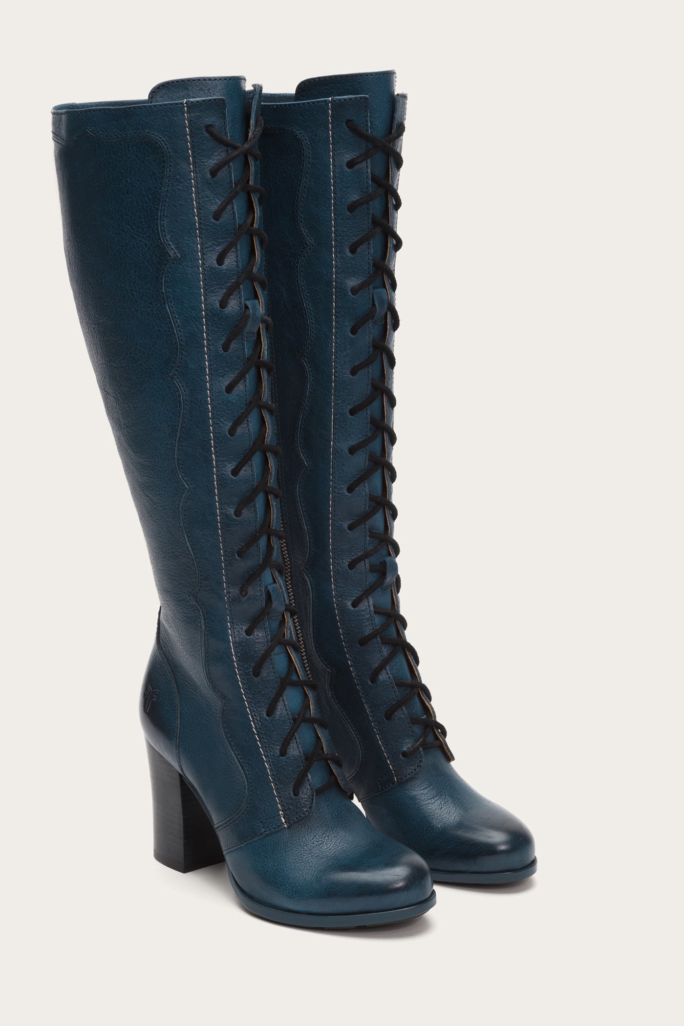 frye knee high lace up boots