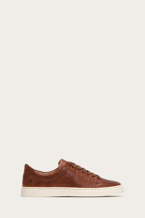 brown leather slip on sneakers