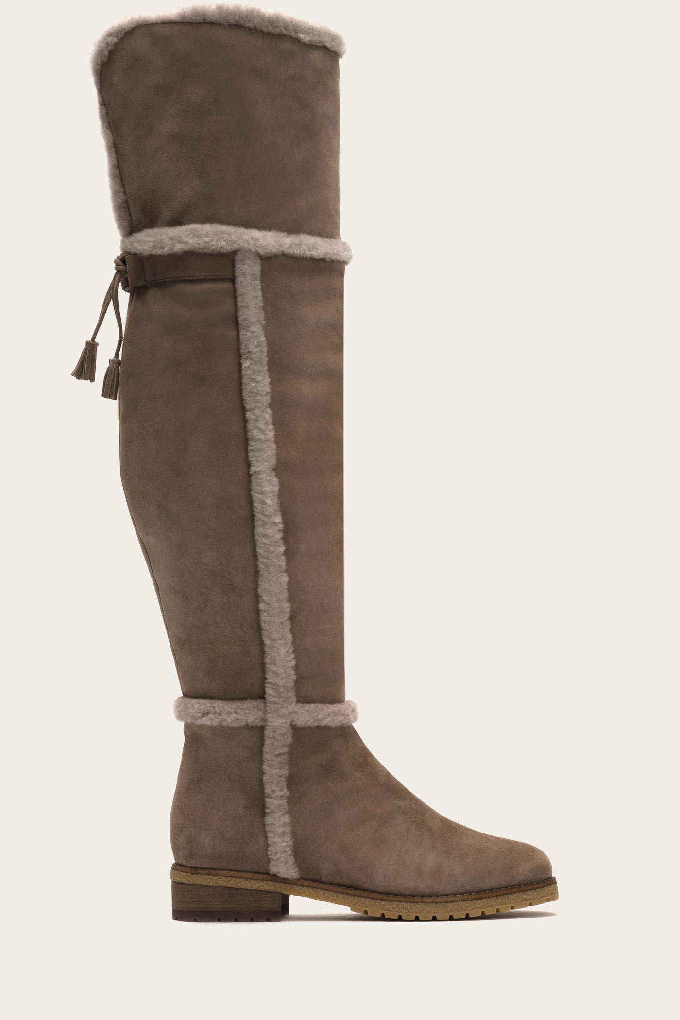 shearling over the knee boots