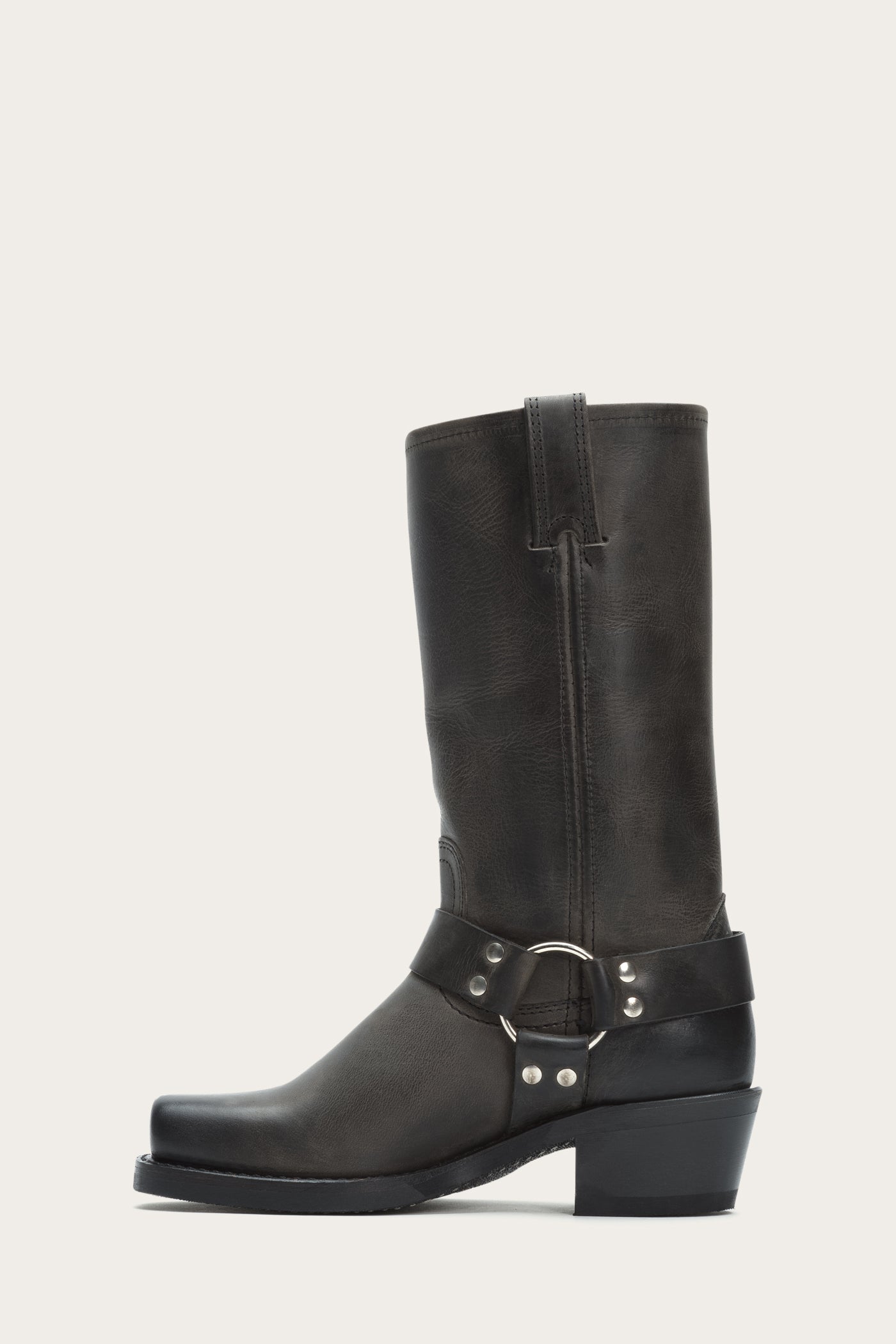 frye harness boots black