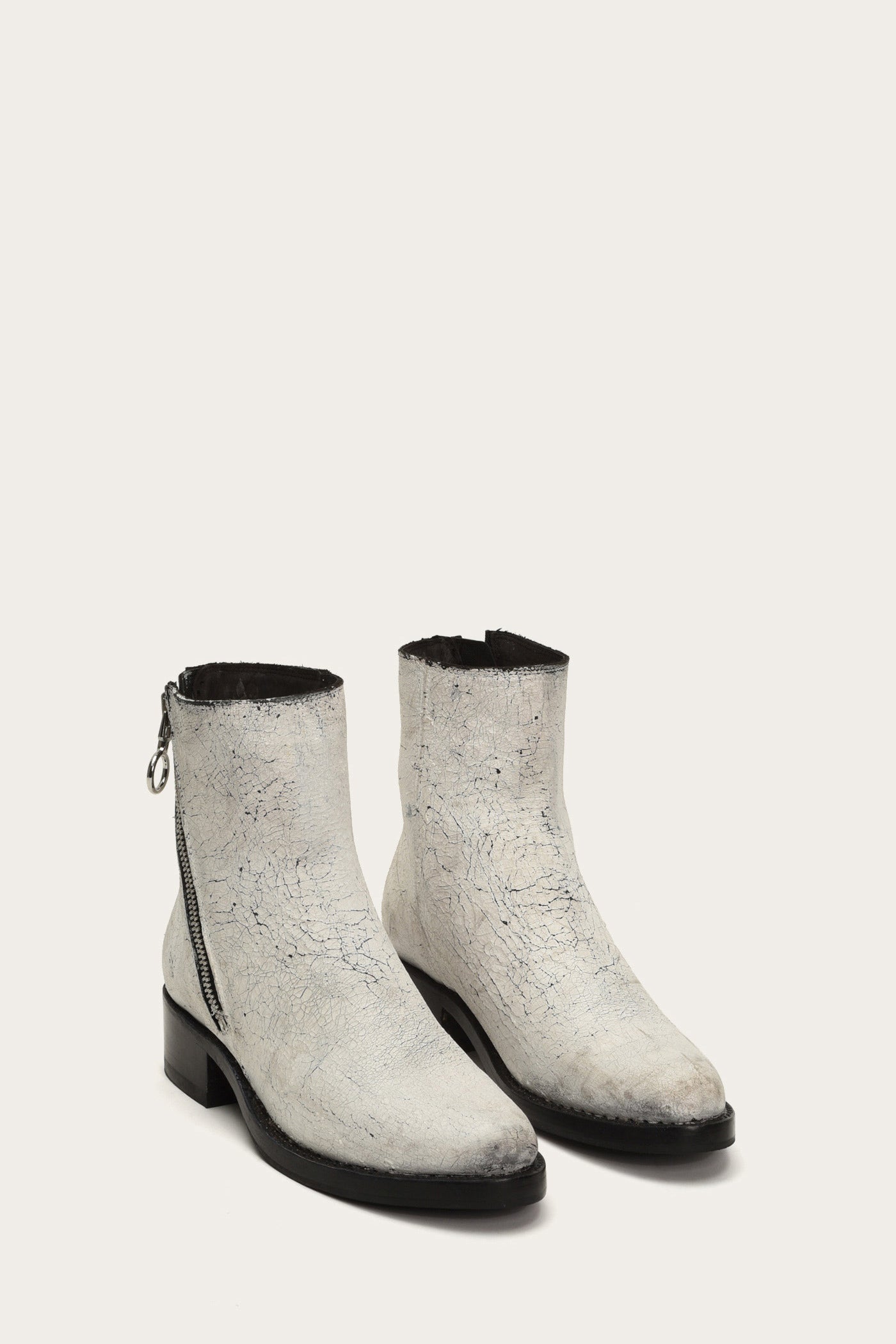 frye demi zip bootie white