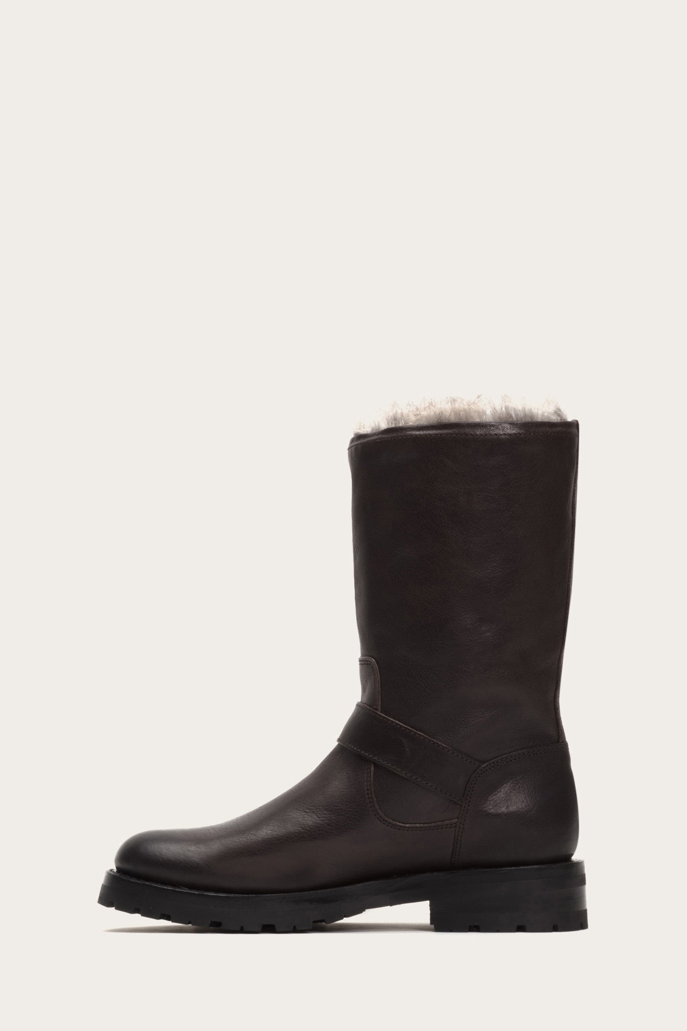 frye natalie mid engineer lug shearling