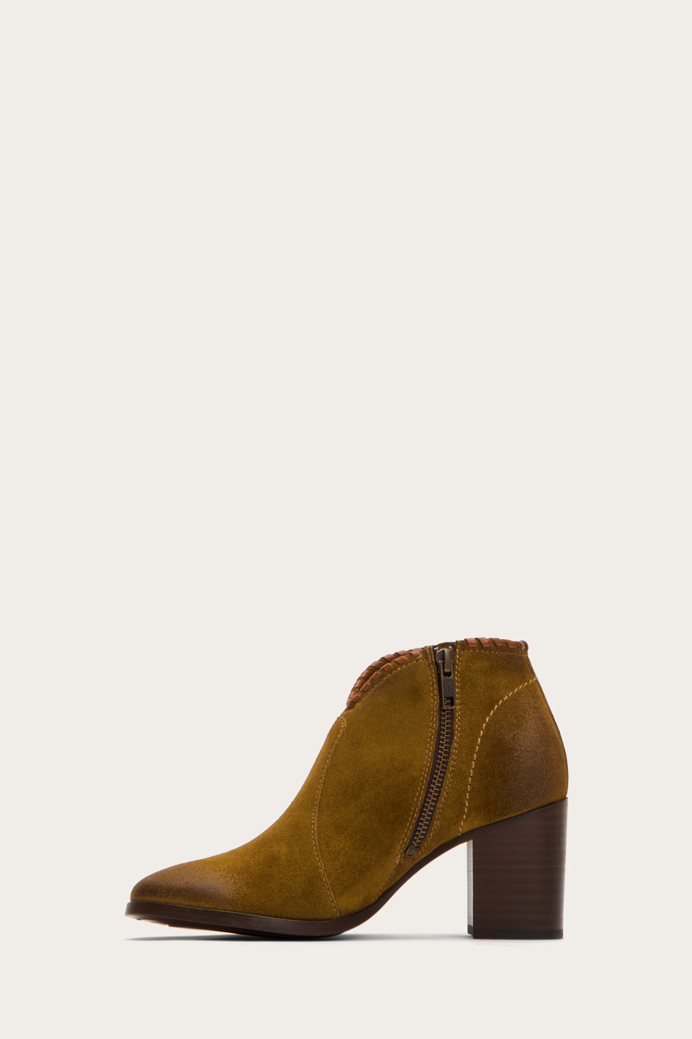 frye nora whipstitch suede bootie