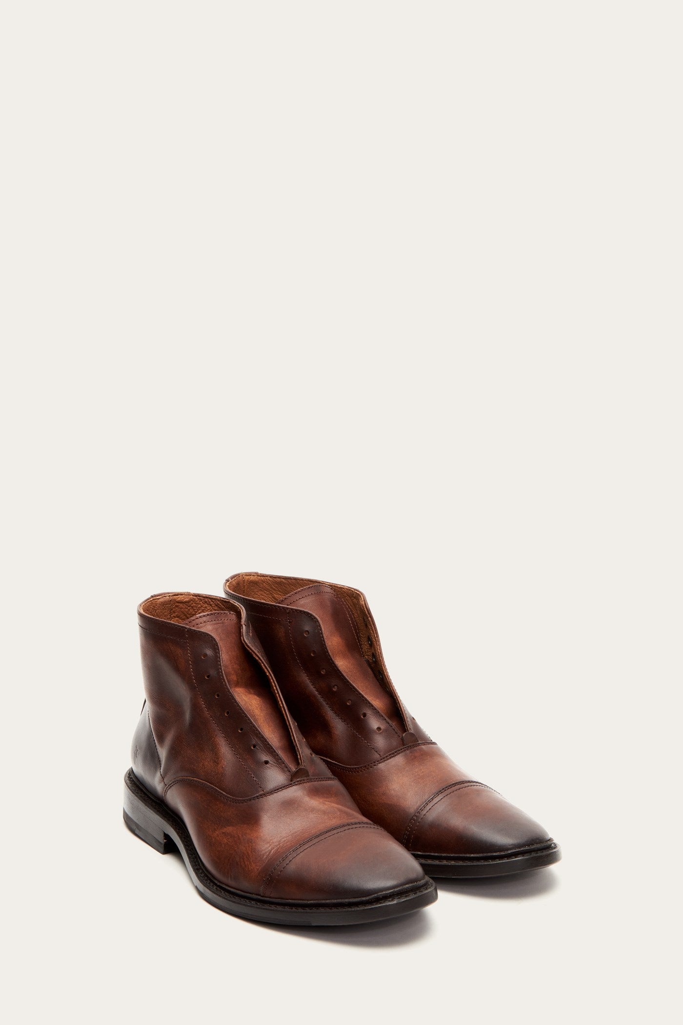 frye chris lace up cognac