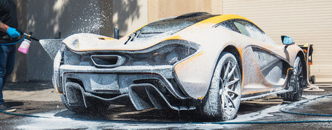 Washing a McLaren P1 with a Foam Cannon and Wash and Wax soap