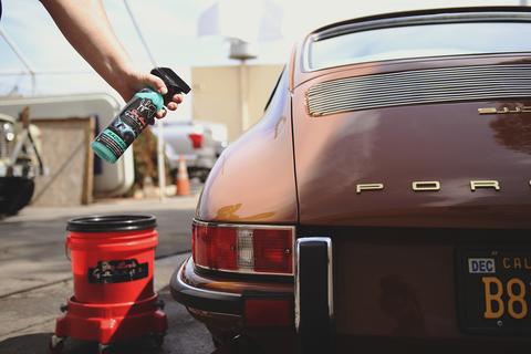 Spraying Radiant our ceramic coating to Jay Leno's Porsche 911T