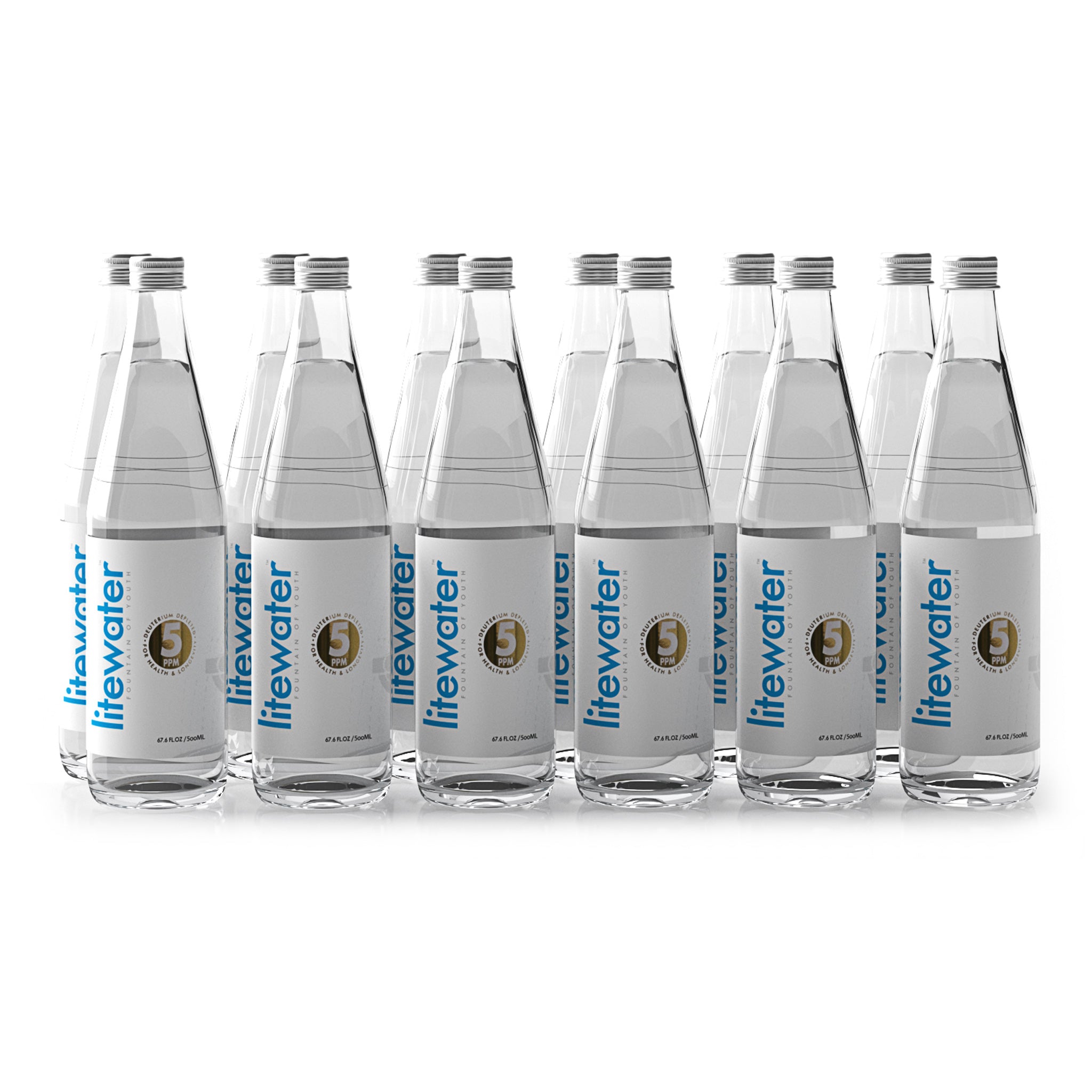 Litewater 5 ppm Deuterium Depleted Water - 500 mL / 16.9 fl. oz. (12 Bottles) - Litewater Scientific product image