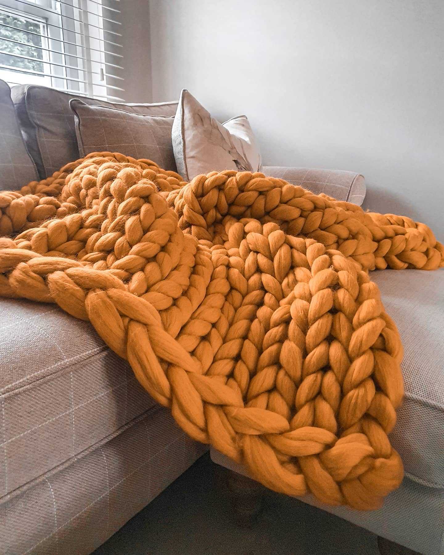 Chunky Knit Blanket Throw Mustard Yellow Chunky Knit Boutique Chunkyknitboutiquecouk