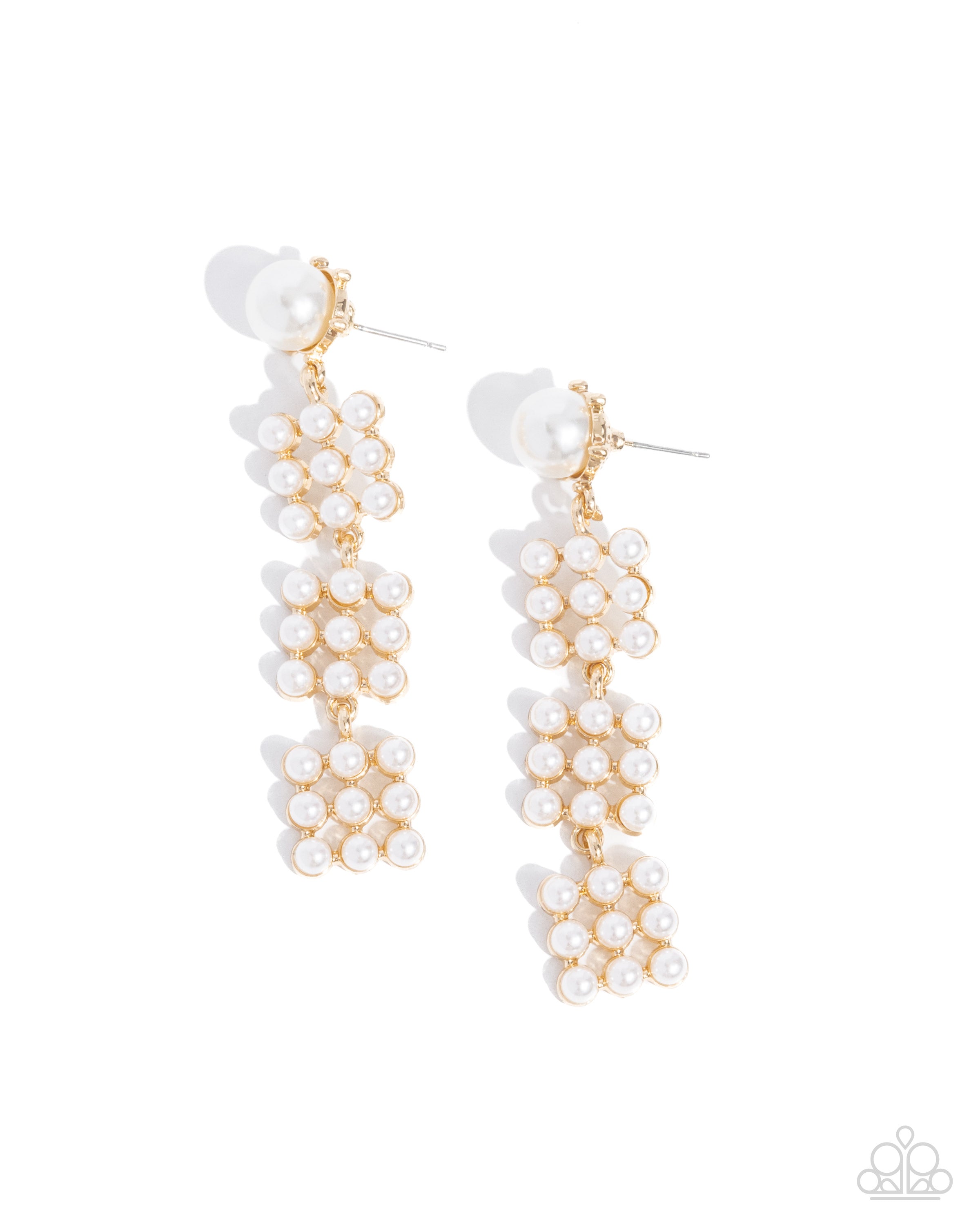 Paparazzi Pearl Pastime - Gold Pearl Earrings