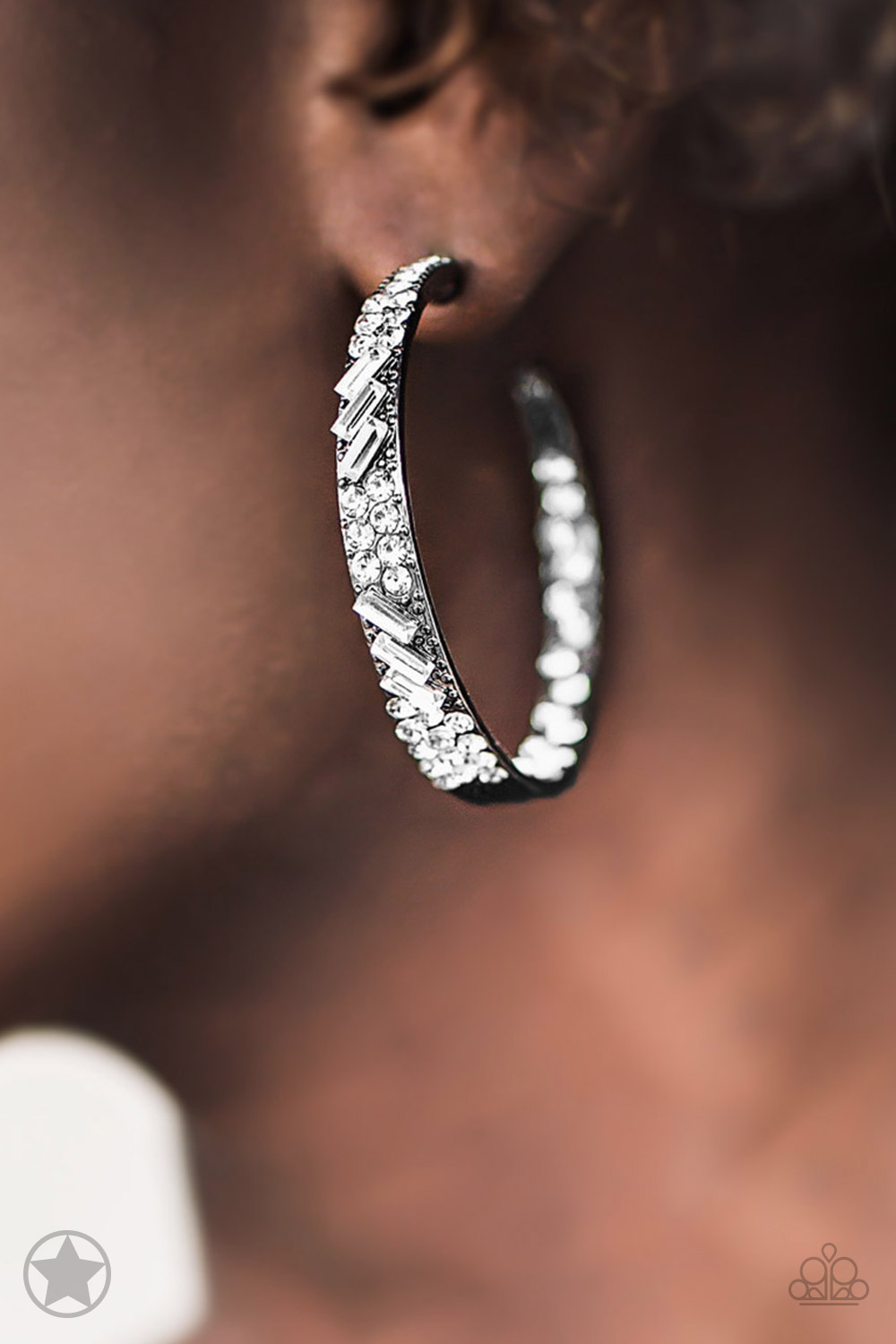 Paparazzi GLITZY By Association Gunmetal Blockbuster Earrings