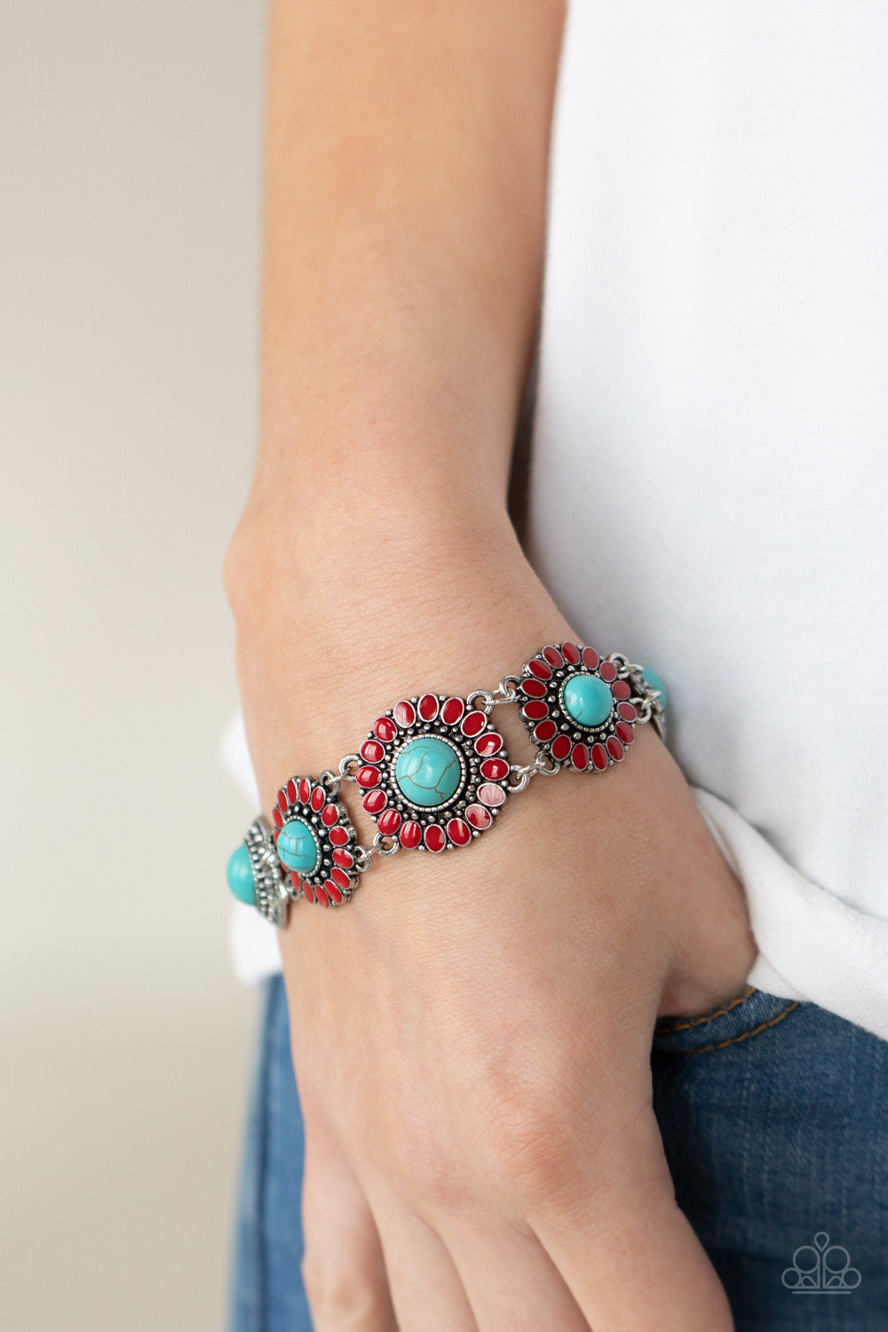 Paparazzi Bodaciously Badlands Red Bracelet