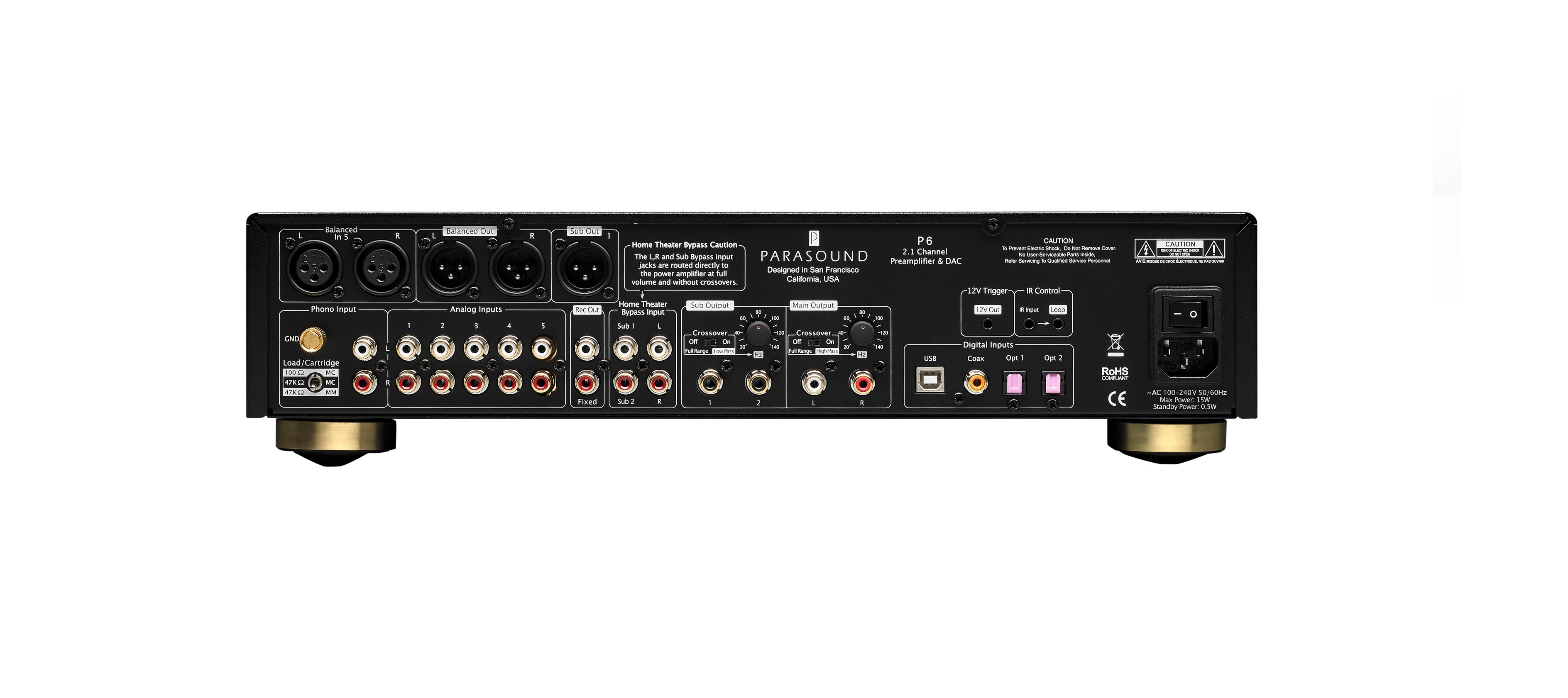 Parasound P6 Halo 2.1 Channel Stereo Preamplifier and DAC — Safe and