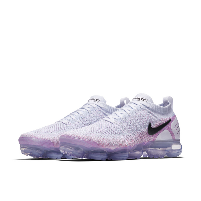 white & pink air vapormax flyknit 2 sneakers