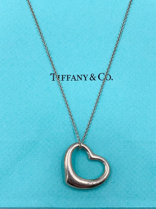 Tiffany & Co. 3 ​​Triple Open Heart Necklace Pendant Sterling Silver  925