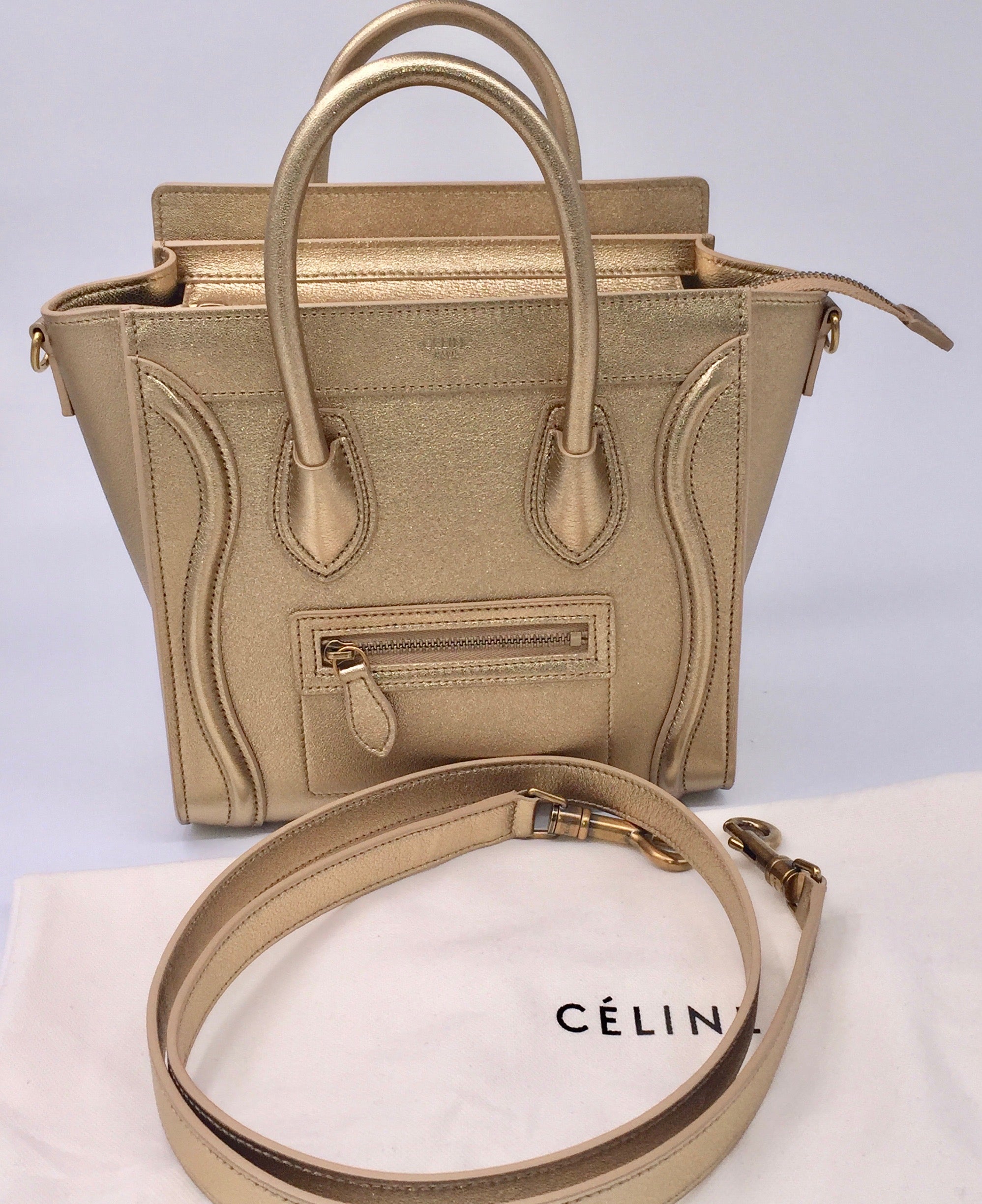 gold celine bag