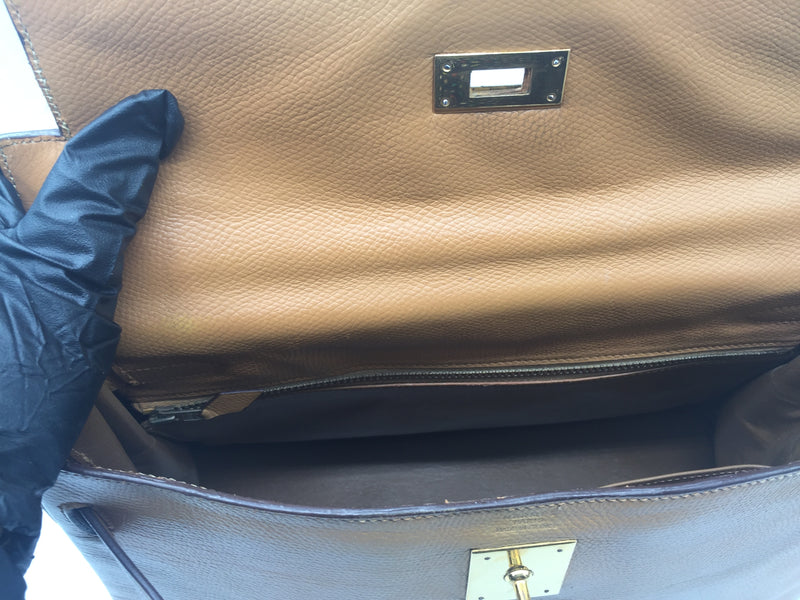 HERMES Vintage Kelly 32 Clemence Leather Gold Color GHW - Preowned ...