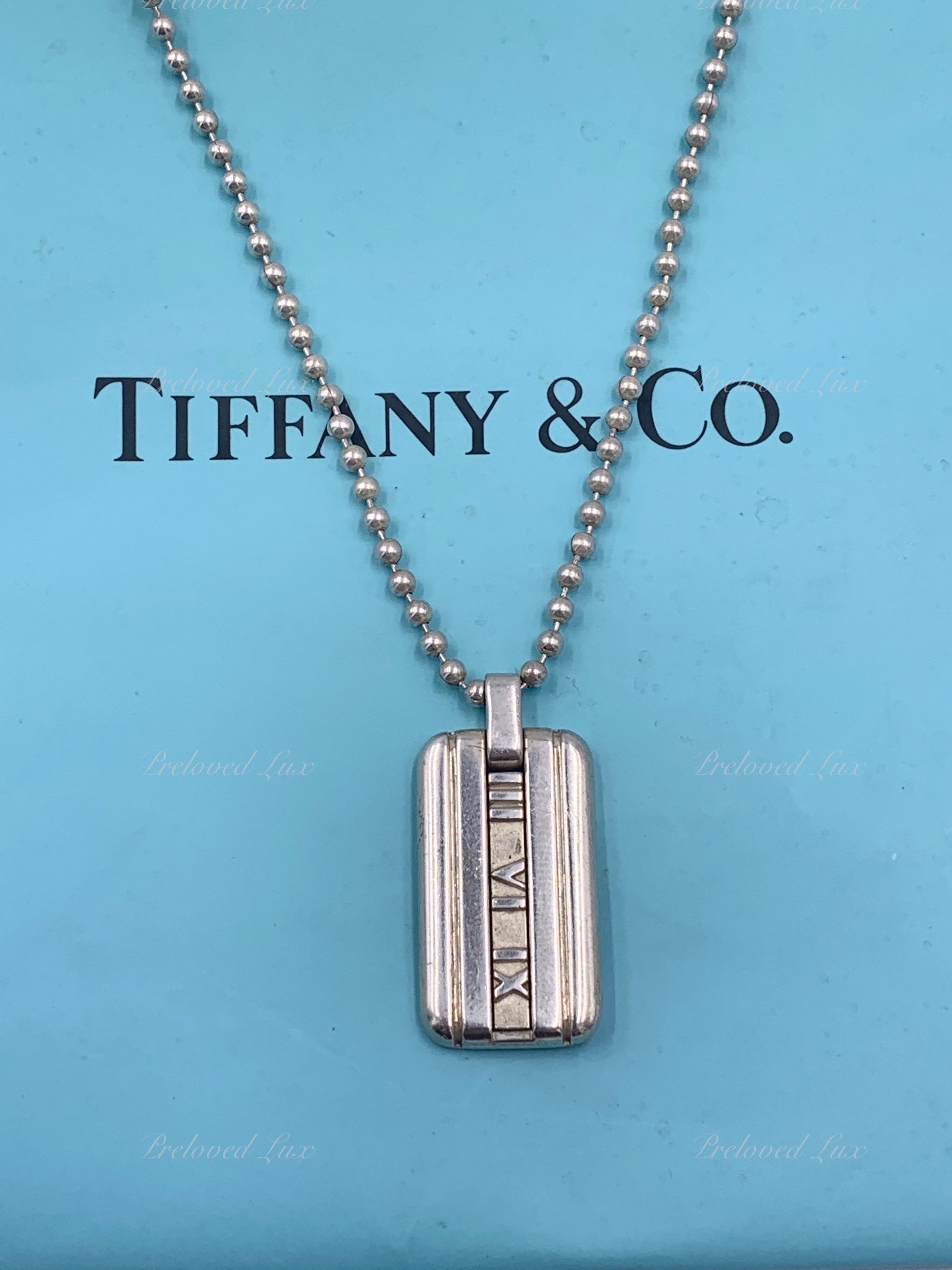 Tiffany & Co 925 Silver Atlas Tag Pendant Necklace – Preloved Lux