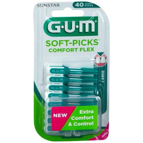 GUM Soft-Picks Comfort Flex, Easy to Use Dental Picks for Teeth Cleaning  and Gum Health, Disposable Interdental Brushes with Convenient Carry Case