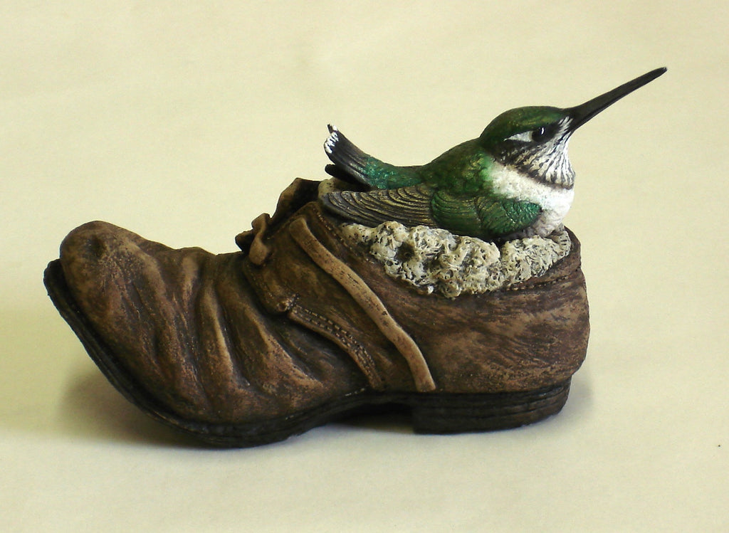 Ruby Throated Hummingbird Figurine Little Steps Overboard Art