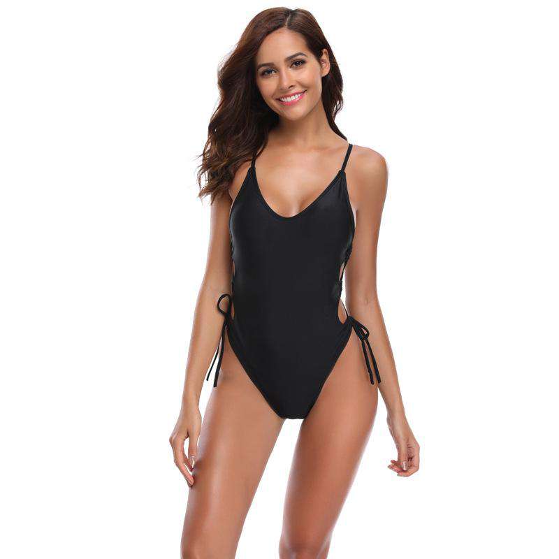 high side one piece swimsuit