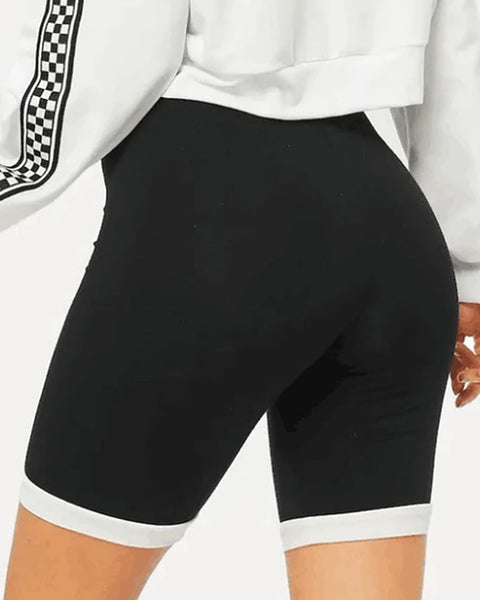 color block biker shorts