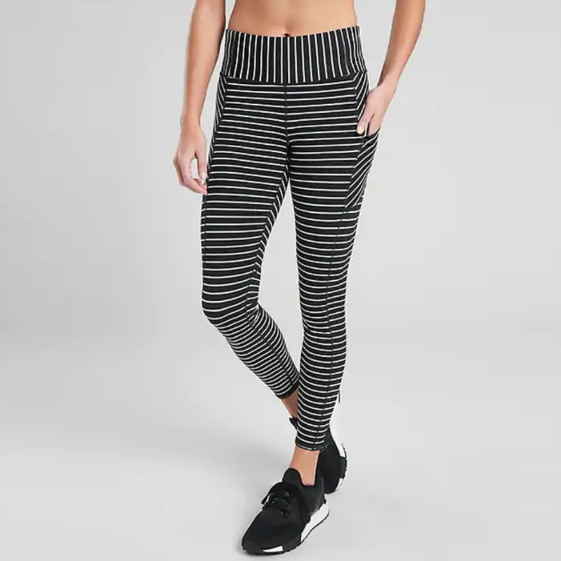 striped yoga leggings