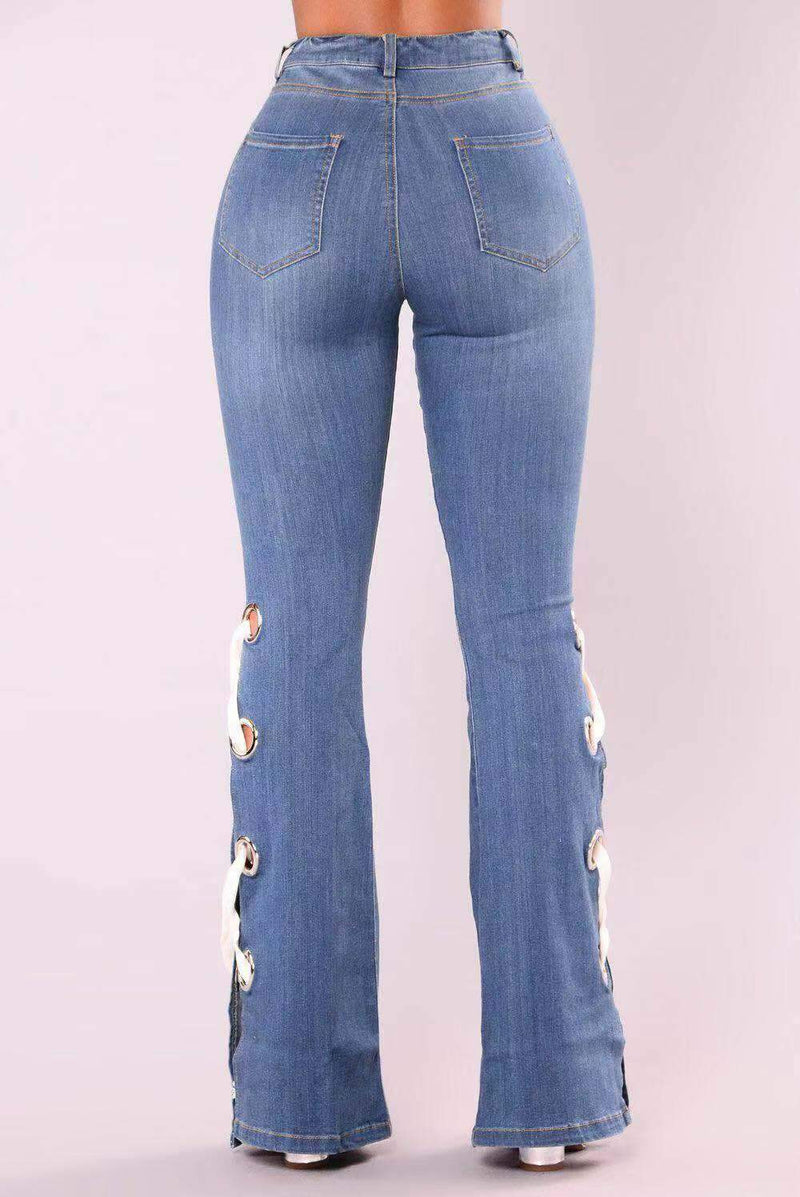 jeans with line down the side