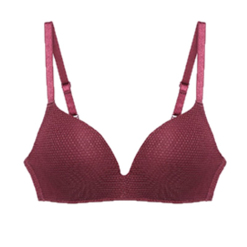 burgundy push up bra